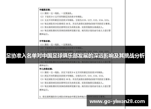 足协准入名单对中国足球俱乐部发展的深远影响及其挑战分析 足协准入名单对中国足球俱乐部发展的深远影响及其挑战分析